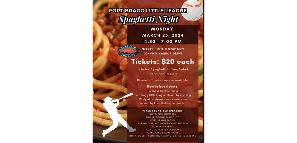 Spaghetti Night Fundraiser 3/25