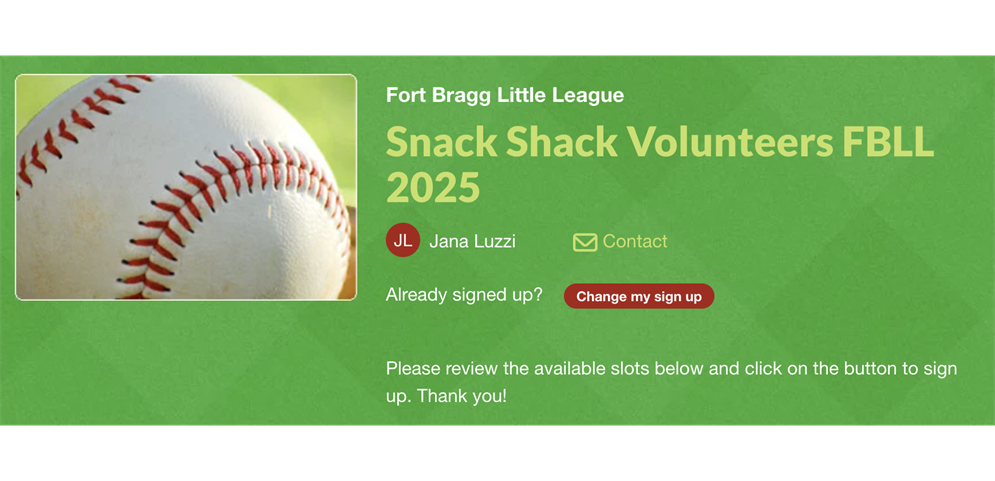Sign up to volunteer!